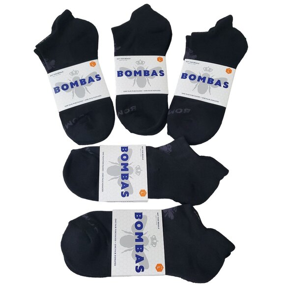 Bombas ankle socks tech ankle 5 pairs women/men sz large honeycomb cushion black - Picture 2 of 11